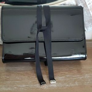 Dior black beauté patent clutch bag